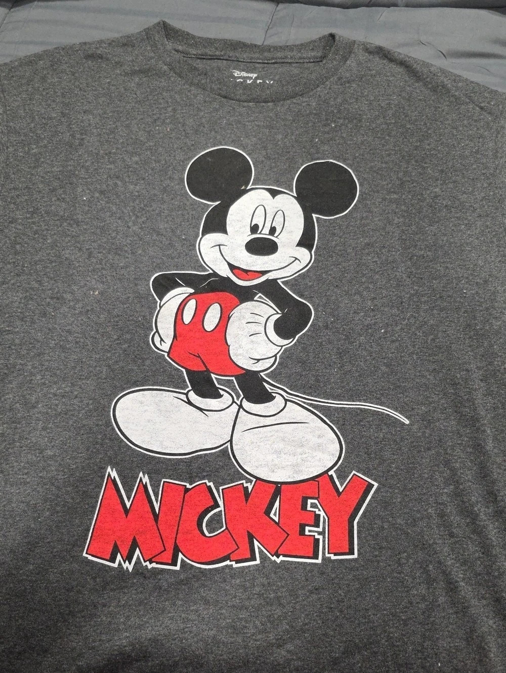 Disney Mickey Mouse Graphic Tee in Gray & Red